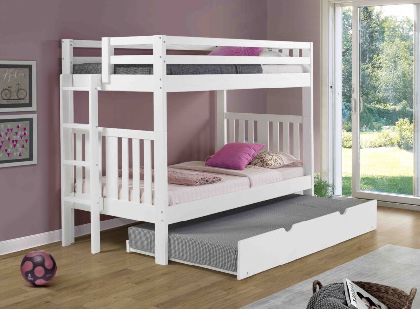Cambridge White T/T Bunk Bed With Short Ladder